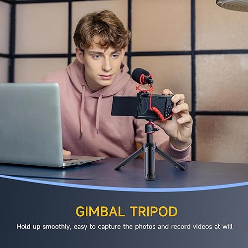 Miniatura 11 de Mini trípode de 1/4, soporte de escritorio de sobremesa, trípode compacto con tornillo de 1/4 pulgadas para luz weeylite K21, luz fotográfica