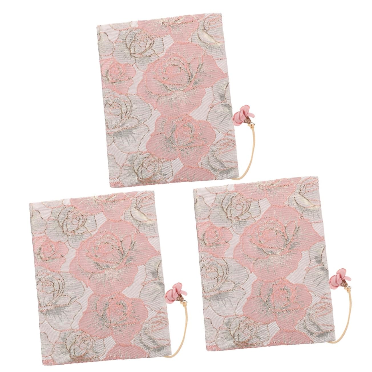 Operitacx 3piezas Cubierta De Libro Reutilizable Estampado Delicado Protección Para Libros Funda Decorativa Para Notas y Lectura Diseño De Flores