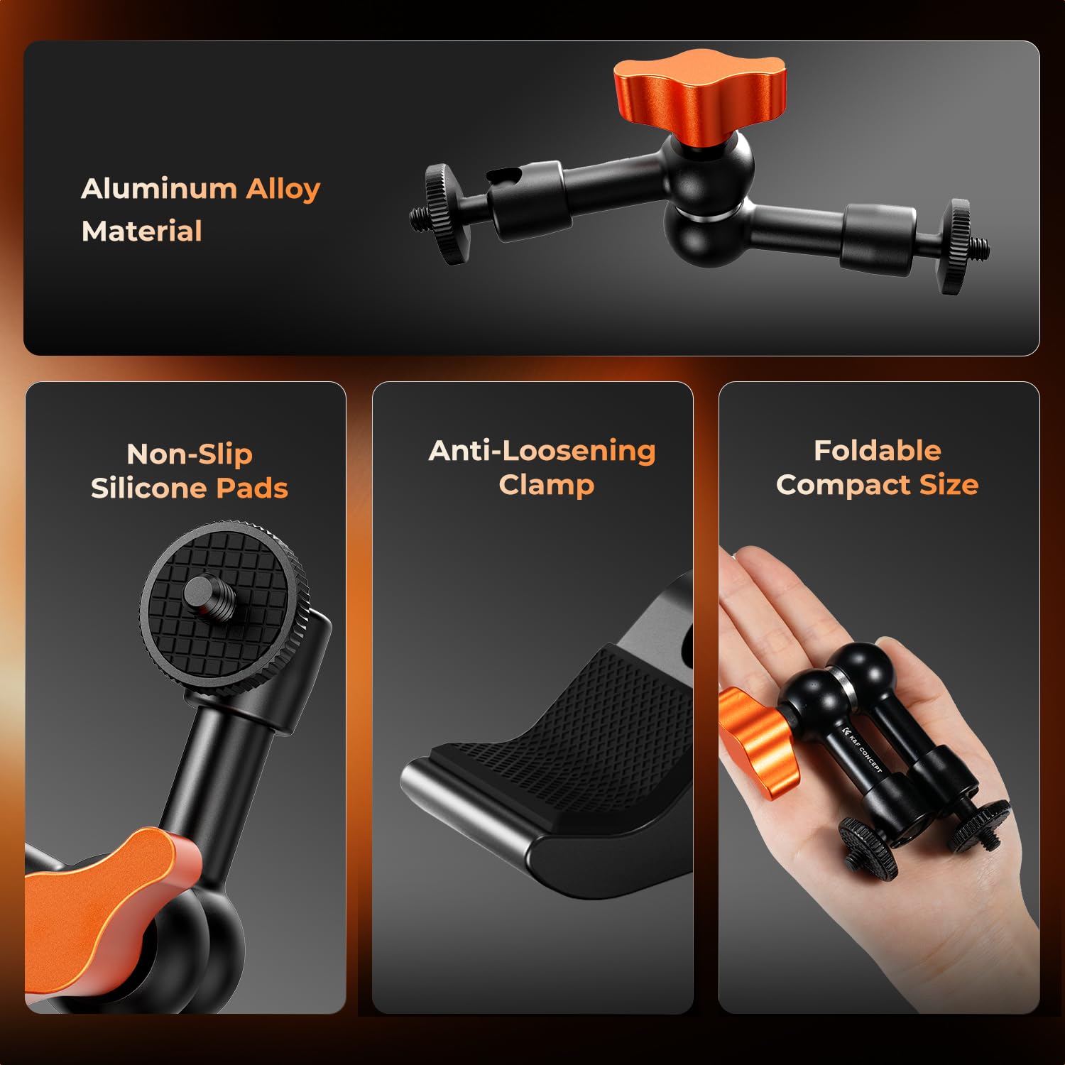 K&F Concept Magische Arm met 2 Super Clamp Klemmen Adapter Dubbele