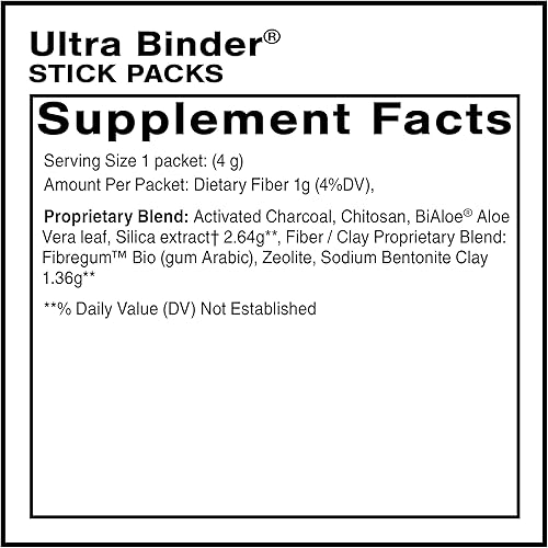 Miniatura 2 de Quicksilver Scientific Ultra Binder Stick Packets - Carpeta de múltiples toxinas con polvo de arcilla de bentonita, desintoxicación de zeolita y