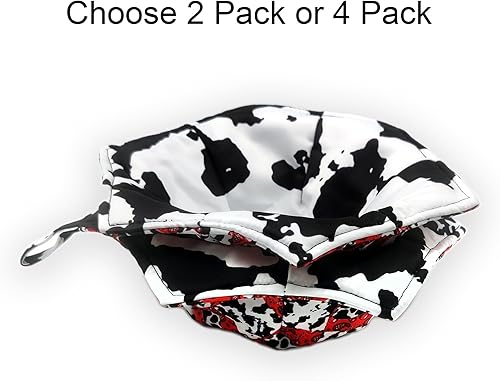 Miniatura 7 de Juego de 4 soportes para tazones de microondas con estampado de vaca, para comida caliente, juego de agarraderas para sopa, cuenco acogedor,