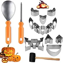 13Pcs Pumpkin Carving Kit Halloween Pumpkin Carving Set Pumpkin Carving Tools with Pattern DIY Carving Mold Pumpkin Carving Stencils with Hammer Pumpkin Carving Sets for Great Gifts