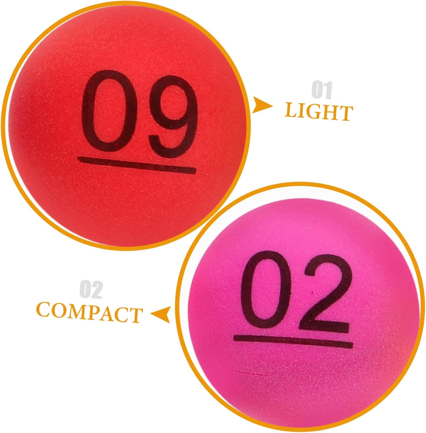 VICASKY 20pcs Seamless Raffle Balls Bulk Pong Balls Numbered Lottery Game Props Material Non-Fading Numbers for Parties