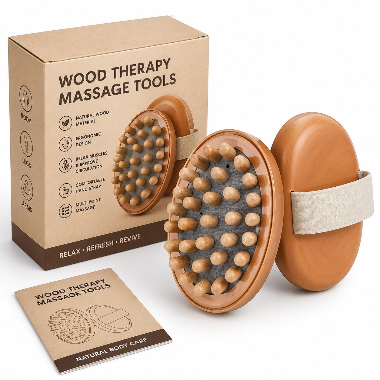 Wood Therapy Massage Tools for Belly Fat,Wooden Meridian Massage Body Brush for Cellulite Remover, Cellulite Lymphatic Drainage Massager for Body Shaping, Maderoterapia Kit for Muscle Pain Relief-image-41