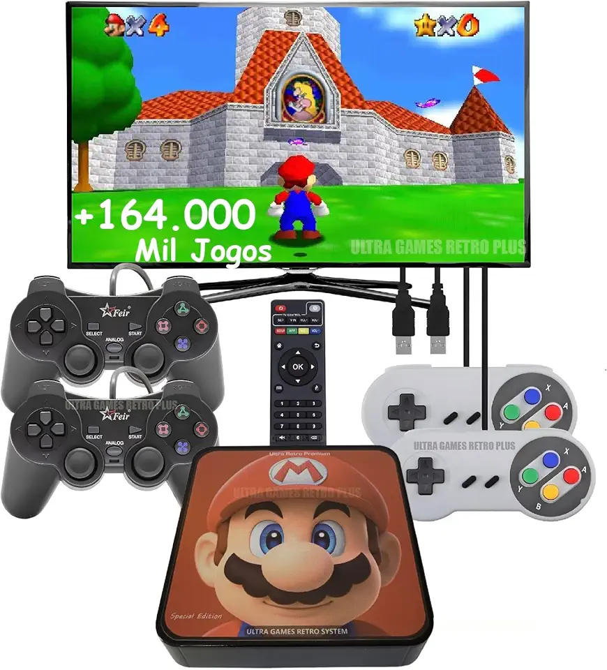 Mario Ultra Video Game Retro + 164 Mil jogos + 4 Controles + Atualizado + Edição Especial