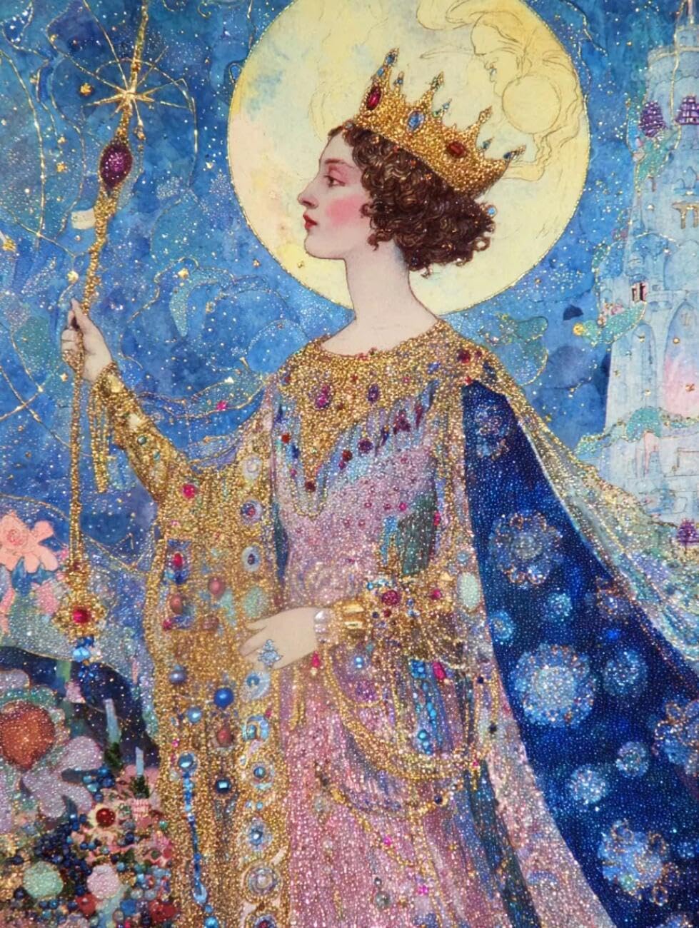Henypt Cross Stitch Kits Fantasy Woman DIY Needlepoint Set for Beginners The Elderly with Accessories Home & Leisure/Gifts 14CT 80x100cm