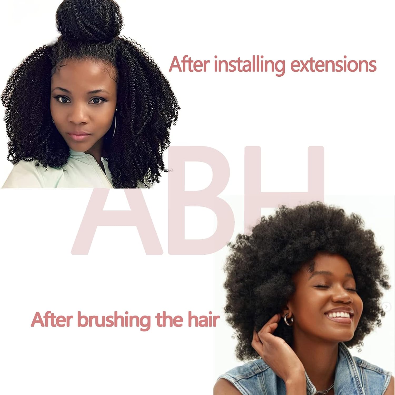 ABH AMAZINGBEAUTY HAIR Afro Coily Clip in Hair Extensions Real Human Hair 4B and 4C Double Wefts Remy Coily Clip ins for African Americans 120 Grams 7pcs 17 Clips, #1B Natural Black 12 Inch