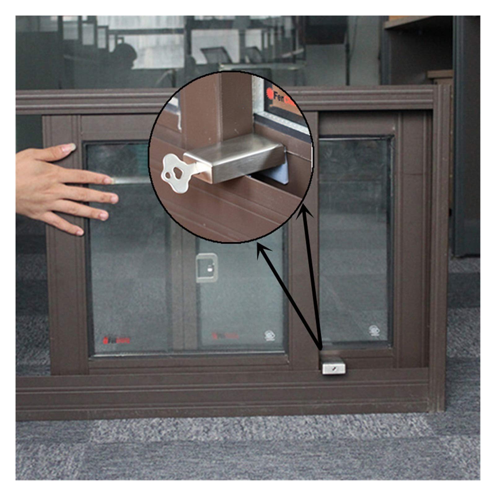 Serrure de fenêtre Serrure à clé de sécurité pour fenêtre Portes coulissantes Restricteur de fenêtres Sécurité pour Enfants Butée de Porte antivol Fenêtres Verrou de sécurité pour