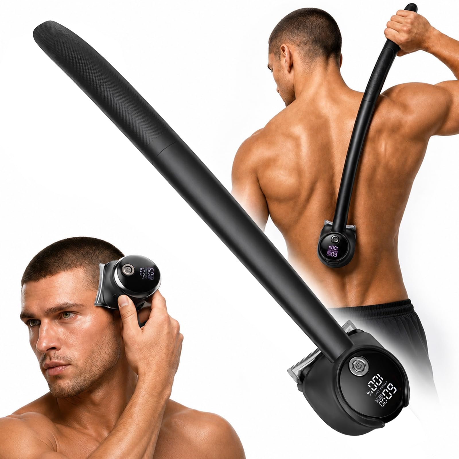 Electric Back Shaver for Men with Long Handle