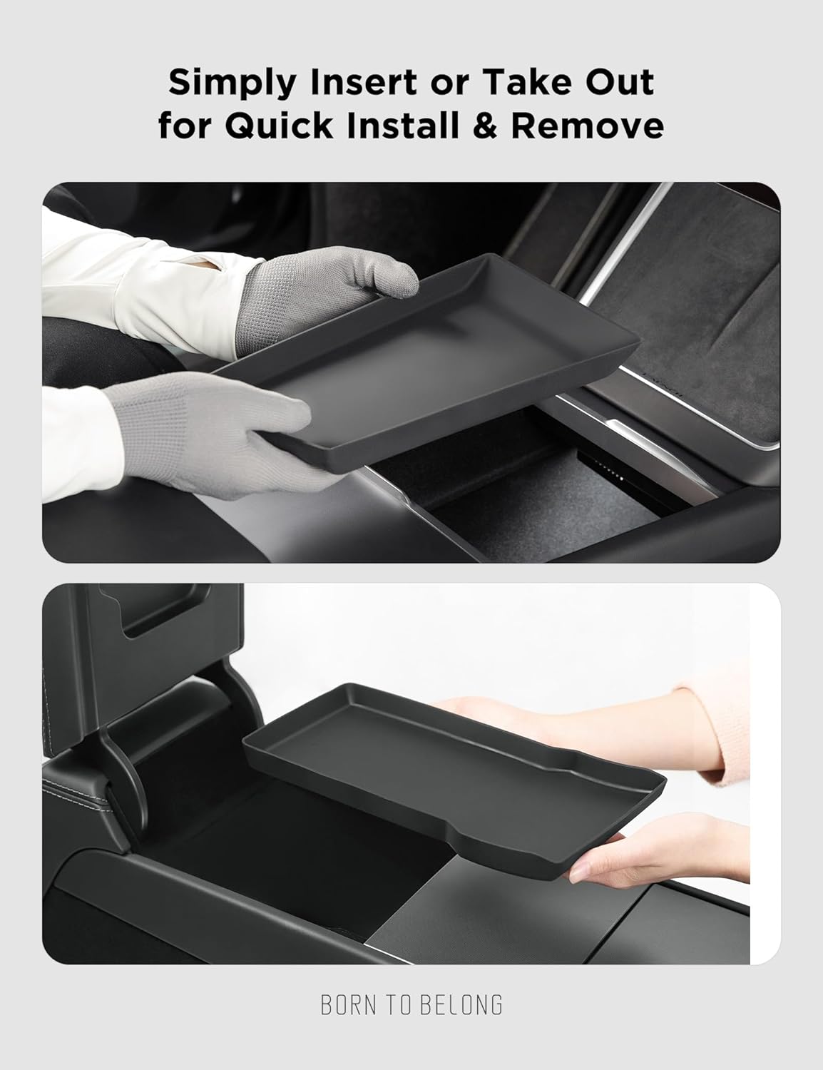 TPARTS Center Console Armrest Bottom Pad for Tesla Model Y Juniper 2026 2025, Full Coverage Silicone Storage Mat Organizer Tray Refresh Interior Accessories (Premium/Performance)