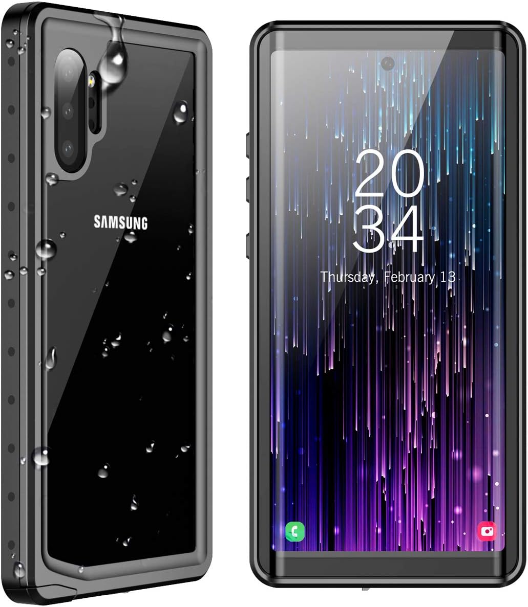 SPIDERCASE for Samsung Galaxy Note 10 Plus Case, Waterproof Built-in Screen Protector Fingerprint Unlock with Film, Shockproof Full Body Cover Waterproof Case for Samsung Galaxy Note 10+ Plus 5G 2019
