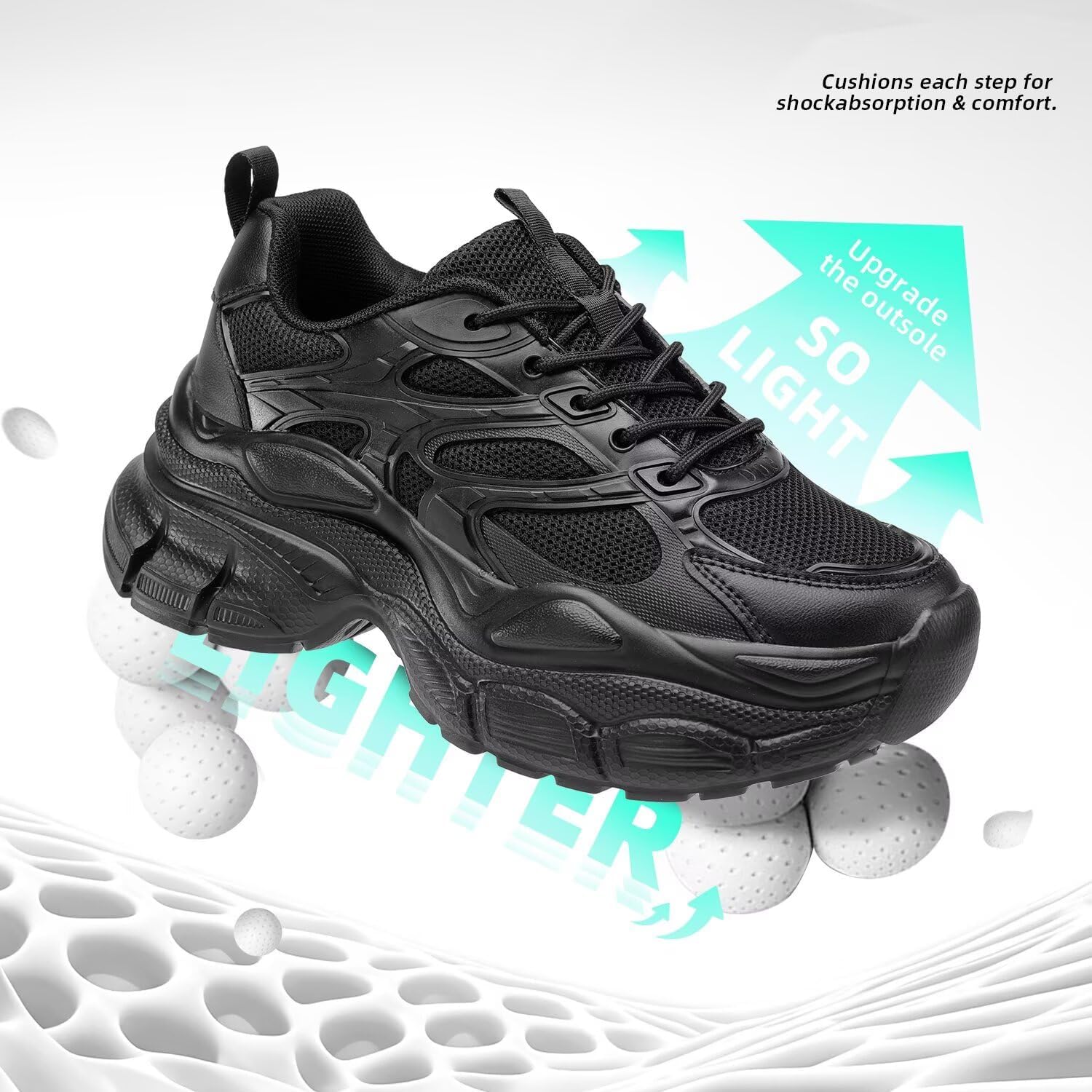 Women's Road Running Shoes Non Slip Ladies Walking Fashion Athletic Chunky Sneakers Work Gym Lightweight Mesh Soft Sole - Image 5