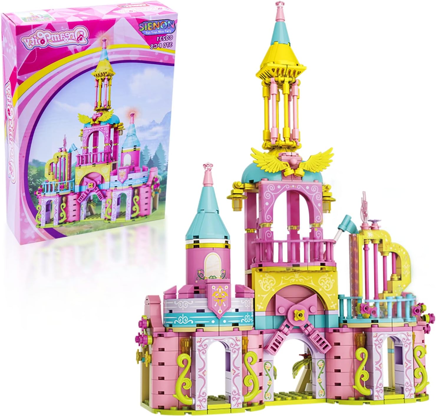 SIENON Juguetes de construcción de castillo de princesa para niñas