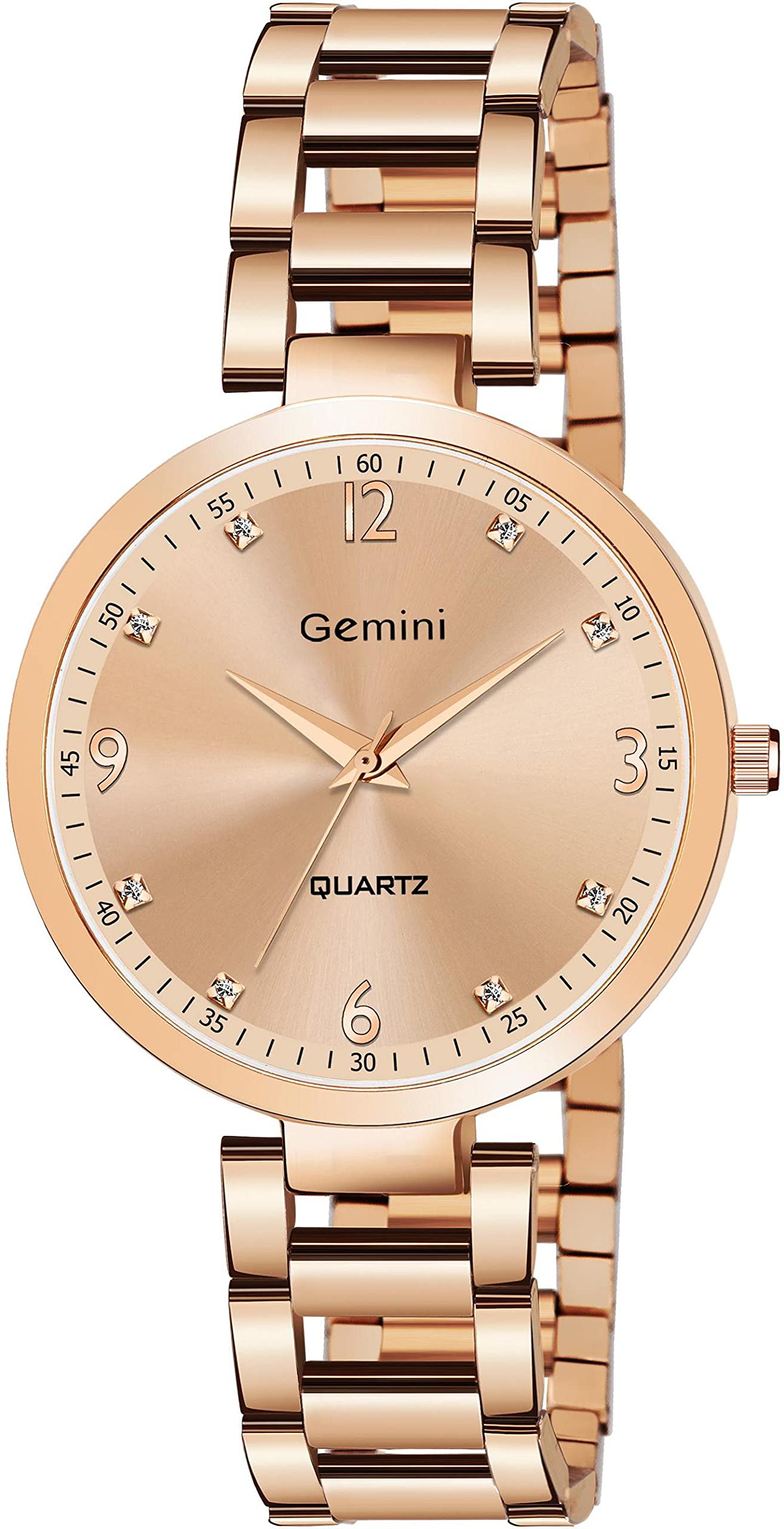Gemini Analog Rose Gold Dial Womens Watch with Rose Gold Stainless Steel Bracelet Strap (B09C2M1DSG) Amazon Price History, Amazon Price Tracker
