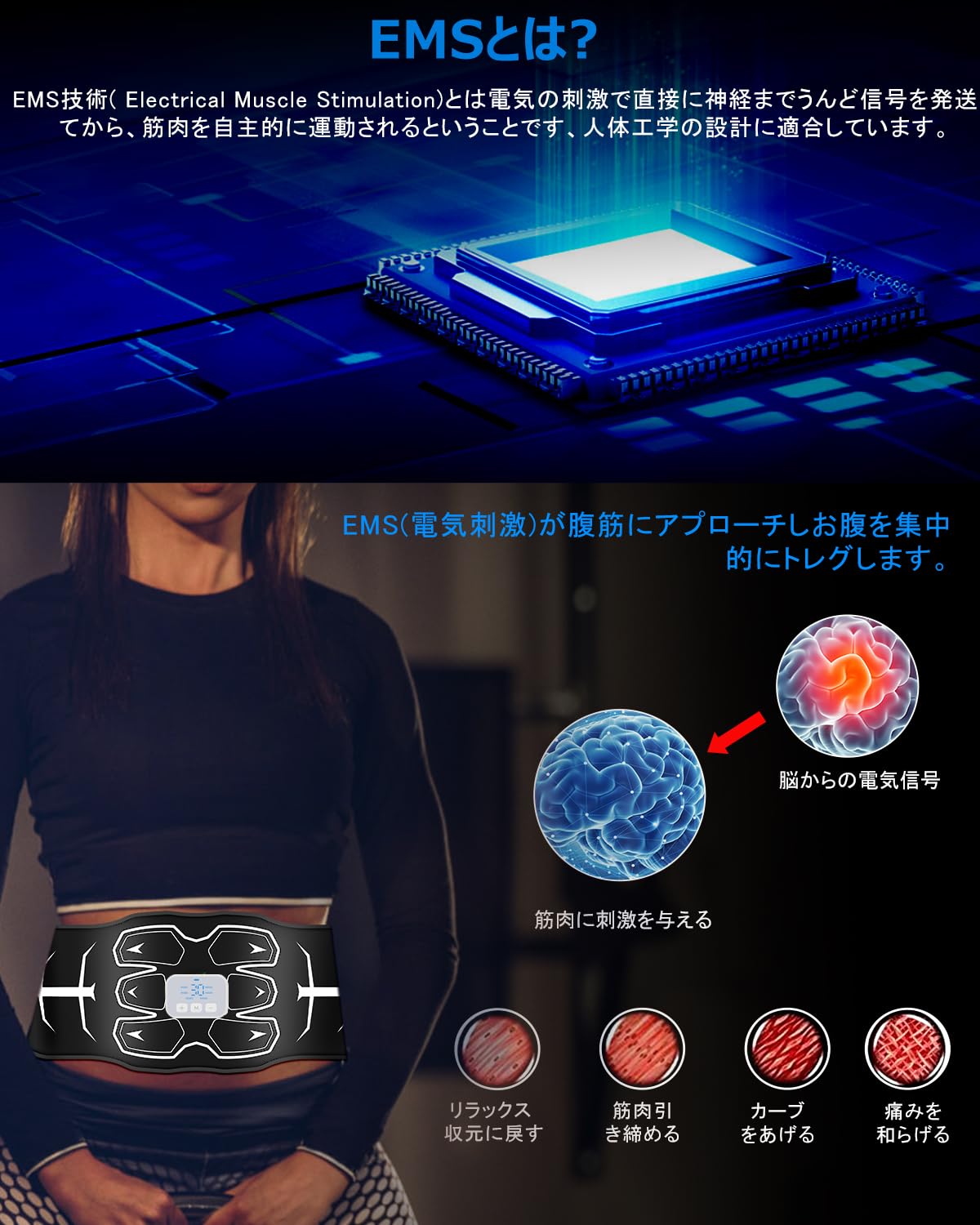 一点限り✨　EMS 腹筋ベルト ジェルシート不要 6腹筋パッド 水を吹きかけるだ Amazon.co.jp: 【2026アップグレード版】EMS 腹筋ベルト ジェルシート