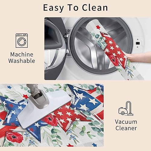 Vista 405 de Tapete de Feliz Navidad, tapete antideslizante para puerta delantera, baño, cocina, dormitorio, patio, entrada, 16 x 24 pulgadas, rojo, negro y verde