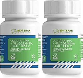 Condroitina + Glucosamina + Colágeno Tipo 2 120 Capsulas BIOTERAH Suplemento Alimentar