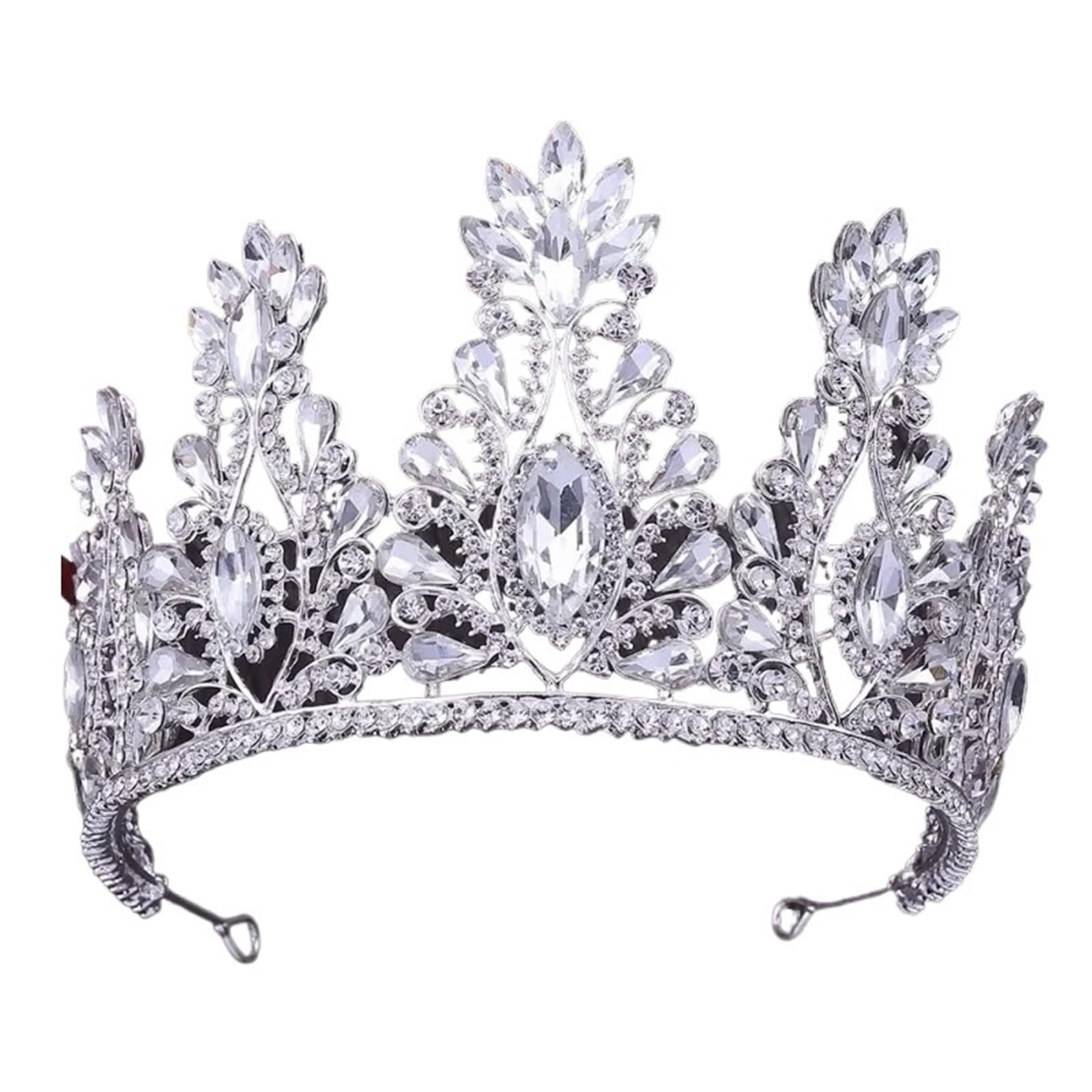 Crystal Bridal Tiaras Crowns Big Rhinestone Diadem Veil Tiara Bride Headbands Wedding Hair Accessories para Bodas