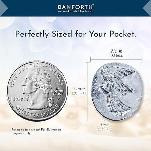 Miniatura 5 de DANFORTH Bolsa de ángel de bolsillo de peltre de 10 | Hecho a mano en Estados Unidos | Regalo de inspiración y protección