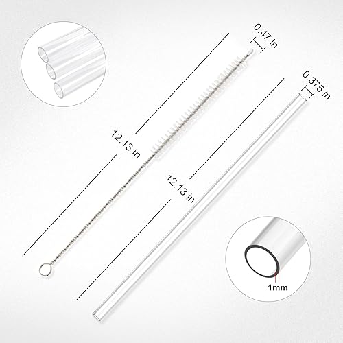 Miniatura 5 de Paquete de 6 popotes de repuesto para vaso Hydrapeak Voyager de 40 onzas con asa, popotes transparentes reutilizables con cepillo de limpieza,