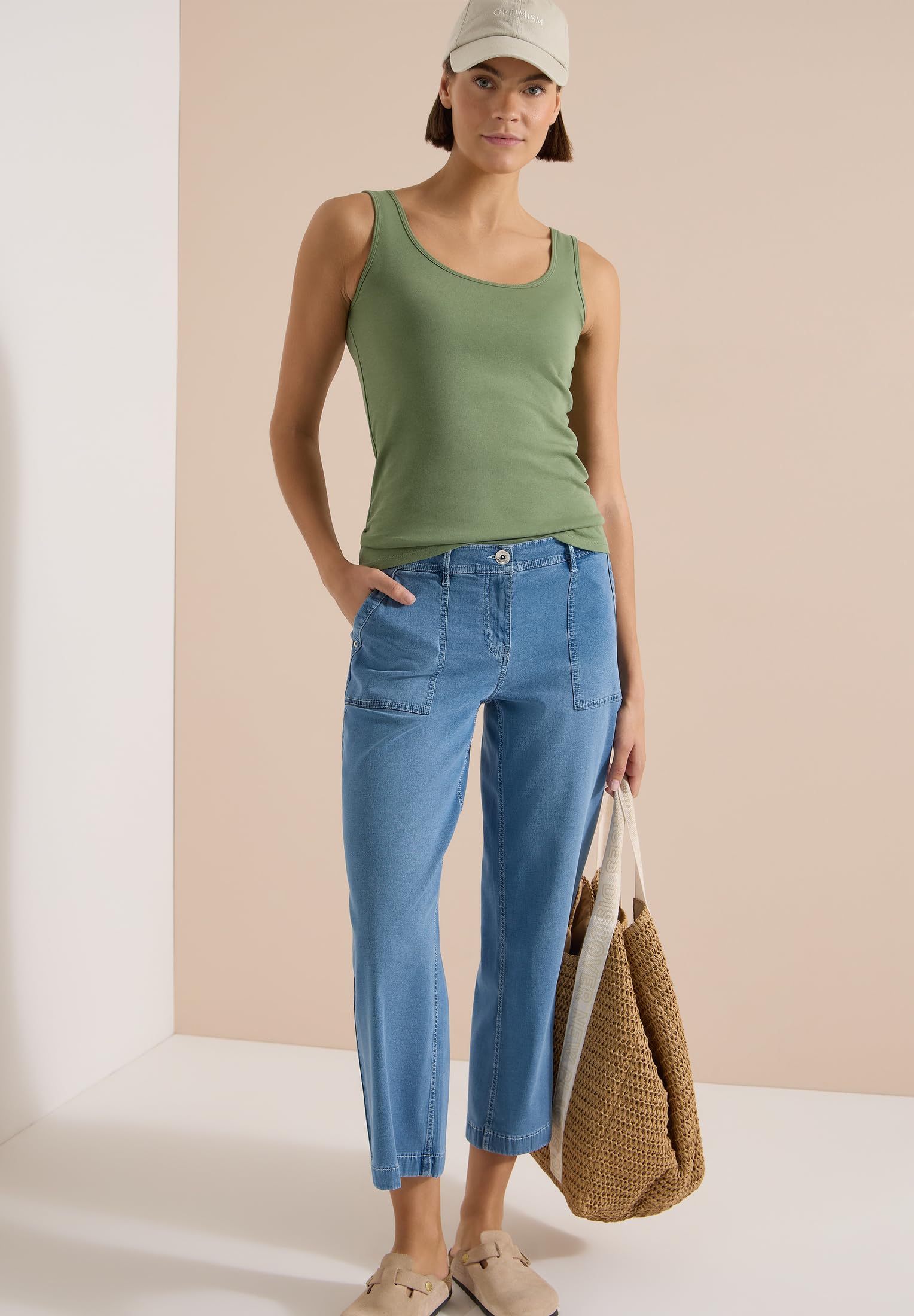 Cecil 3818623 - Jean Taille Haute et Coupe Ample - Poncho - Femme