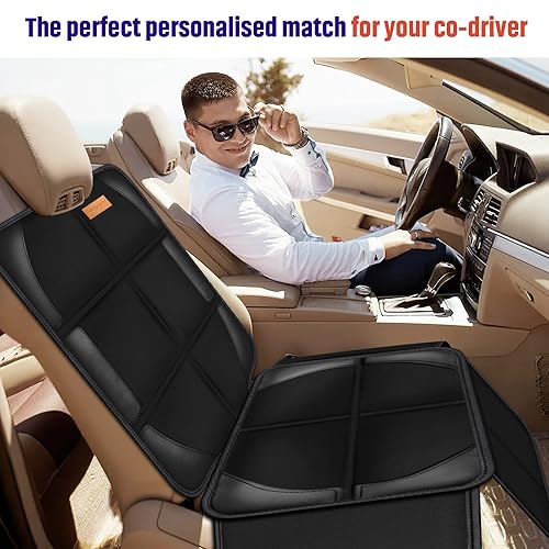 Miniatura 6 de Protector de asiento de automóvil, paquete de 2 protectores de asiento, acolchado de tela 600D más grueso, impermeable, duradero, respaldo
