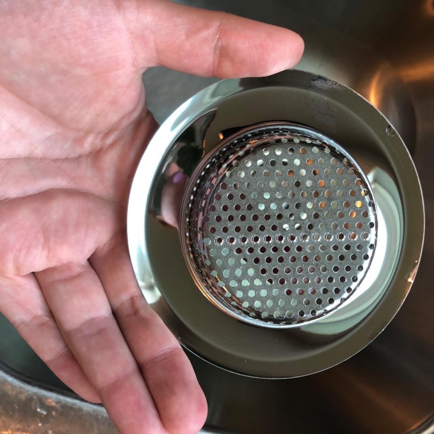 CORNERJOY 2-Pack Stainless Steel Sink Strainer With Wide Rim - 4.5" Diameter For Kitchen Drains - View #9