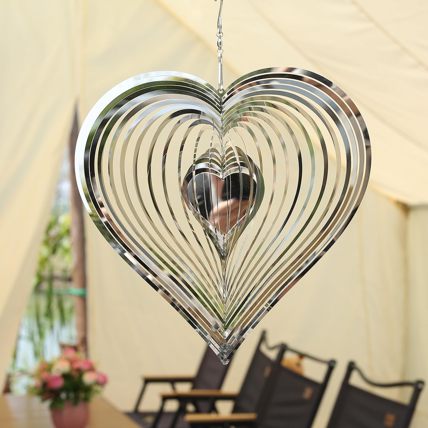 THQZLH Heart Wind Spinner - Durable Wind Spinners Outdoor Hanging, Elegant Garden & Patio Decor