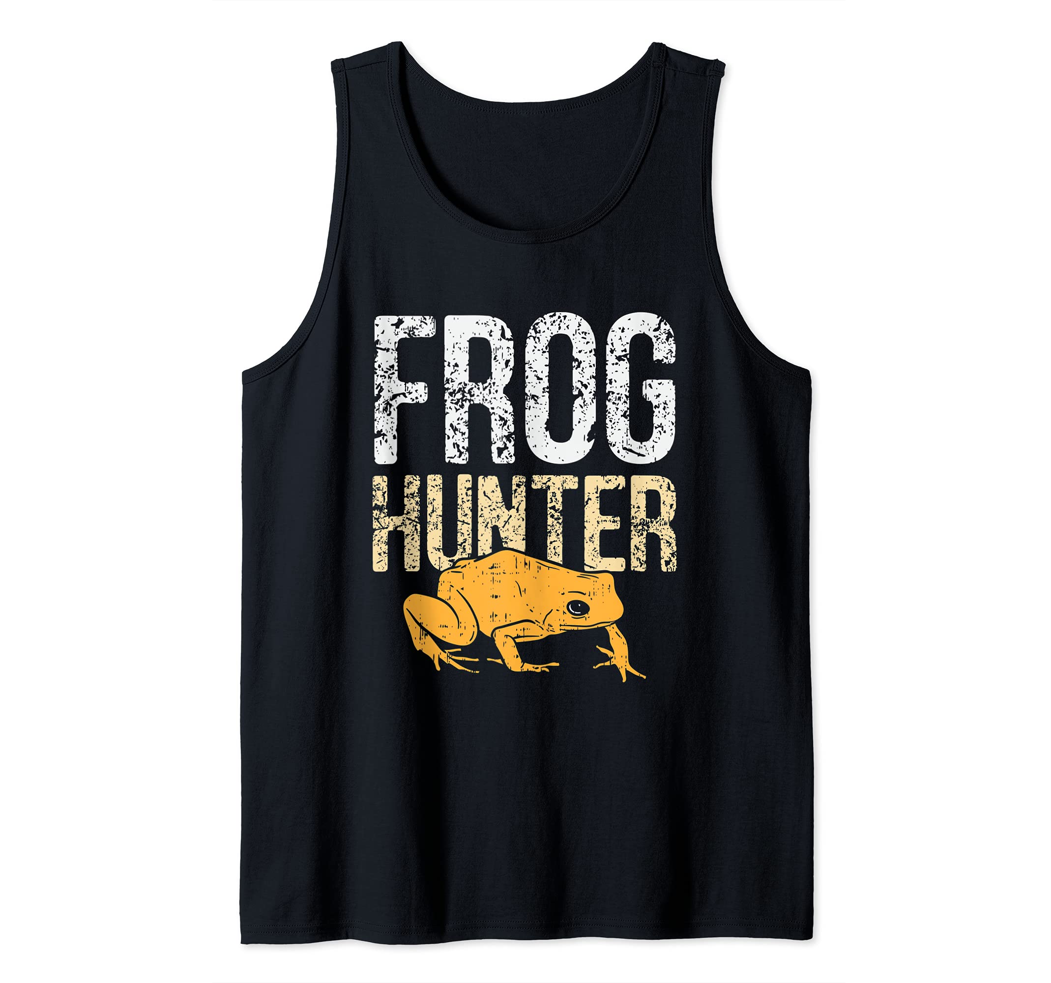 Frog Hunter l Amphibian Frog Catcher Humor Tank Top, Black, S