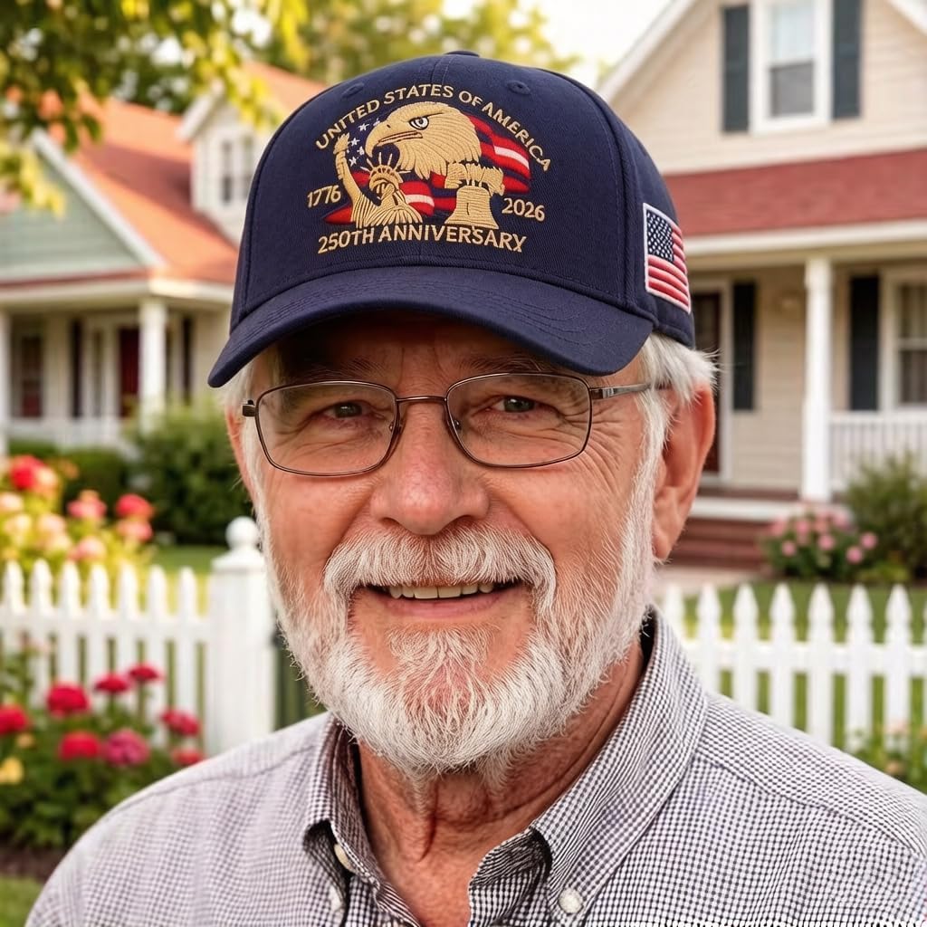 USA 250th Anniversary Adjustable Thickened Baseball Cap with Eagle, Bell, Statue of Liberty Embroidered, 1776-2026 Hat