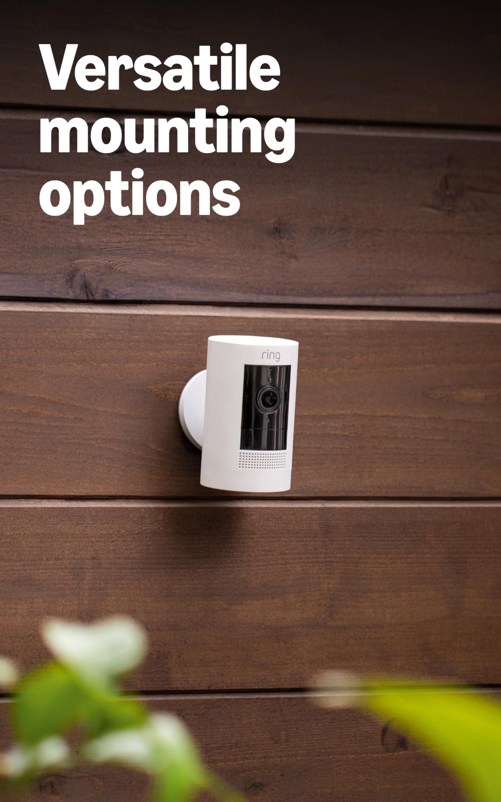 Ring Outdoor Cam (Stick Up Cam) | Weather-Resistant Outdoor Camera, Live View, Color Night Vision, Two-Way Talk, Motion alerts, Works with Alexa | White