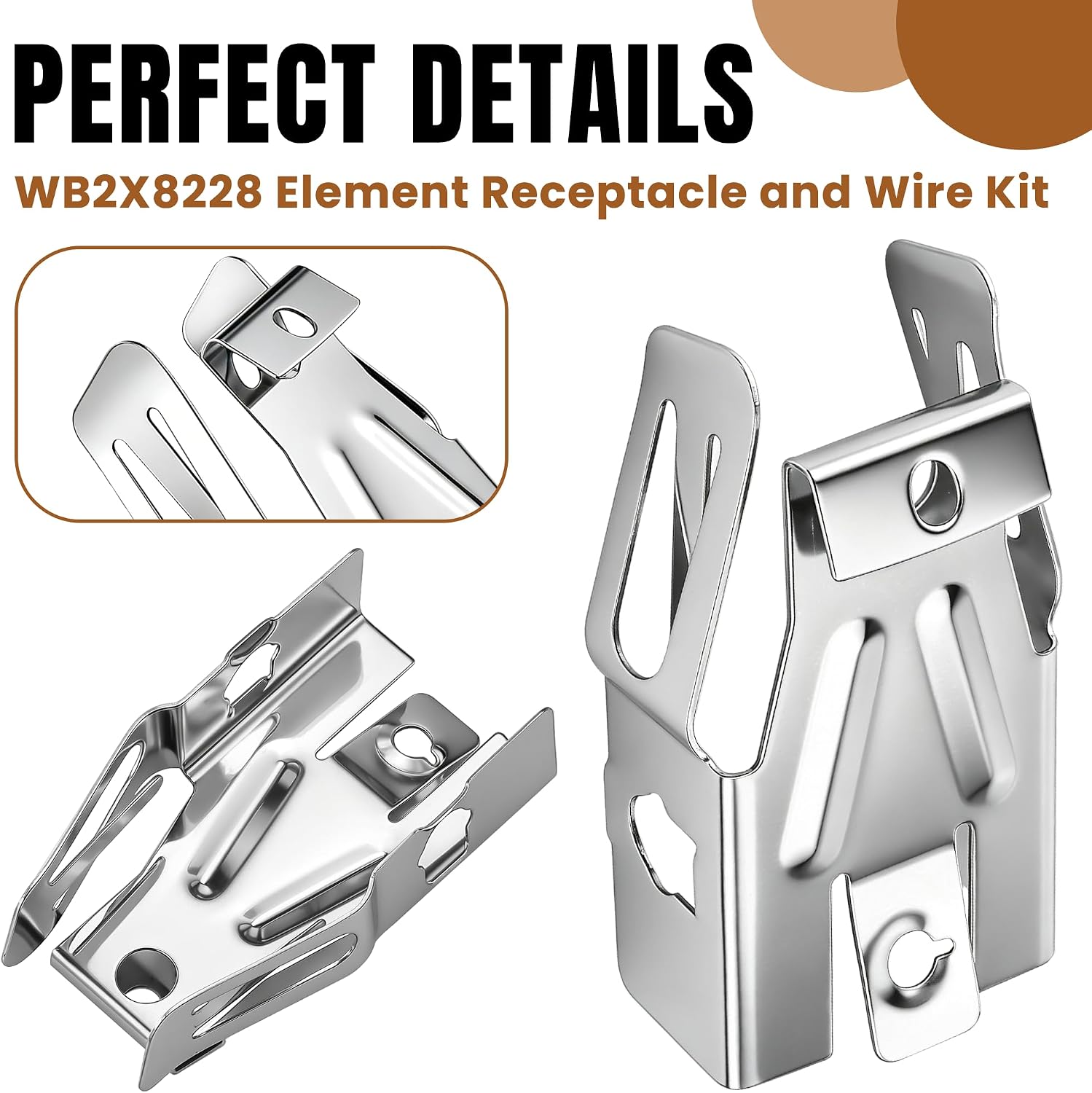 4 Pack WB2X8228 Electric Range Burner Receptacles and Wire Kit Fit for G-E Hot-point Ken-more Ranges Stove Parts, Replaces AP2013499, PS242972 Range Receptacles by Fetechmate