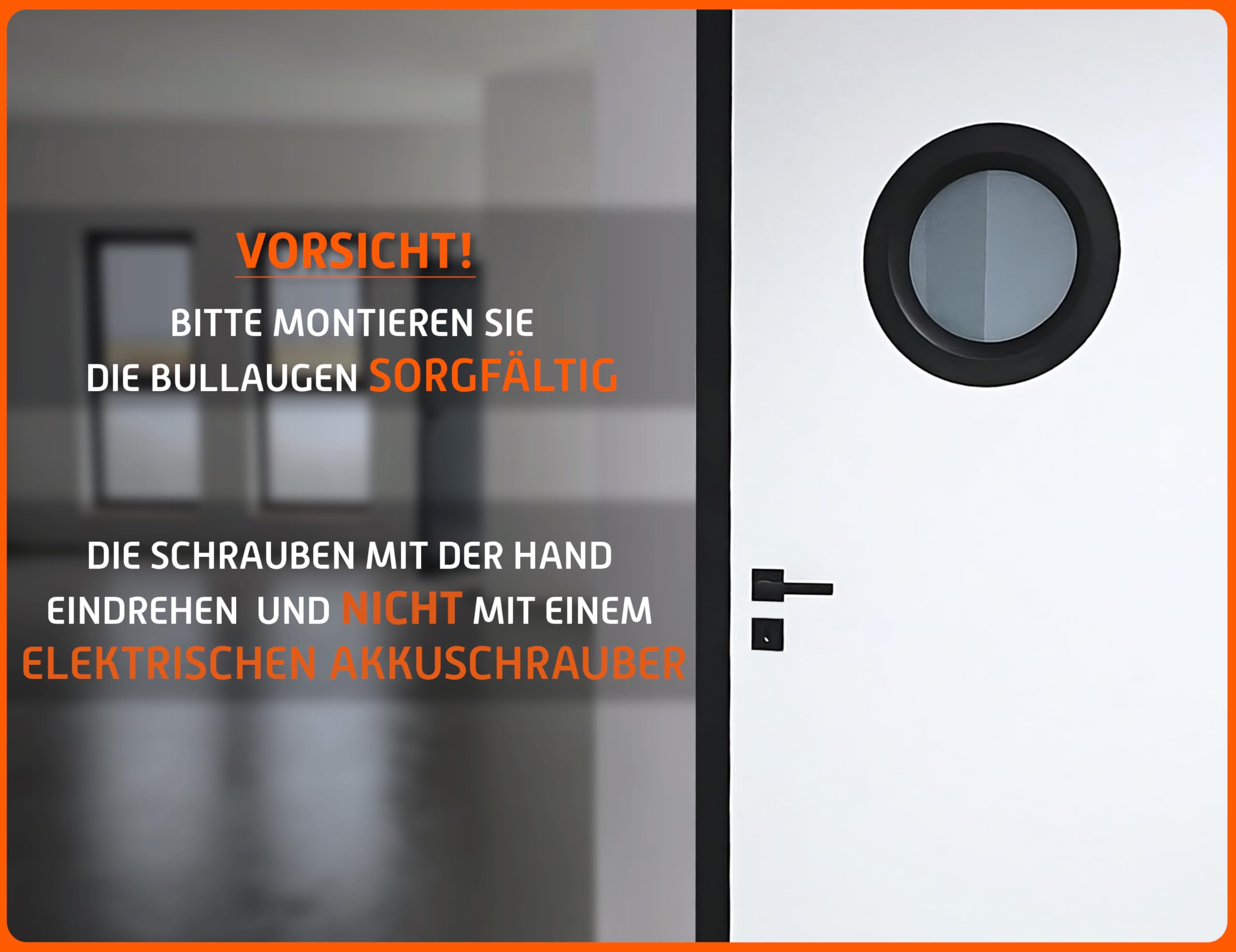 MLS Bullauge B6000 für Türen, Aluminium, 300 mm, Klares Glas, Schwarz | VSG-Sicherheitsglas, Passend für 40 mm Starke Türen, Beidseitig Sichtbare Befestigungsschrauben