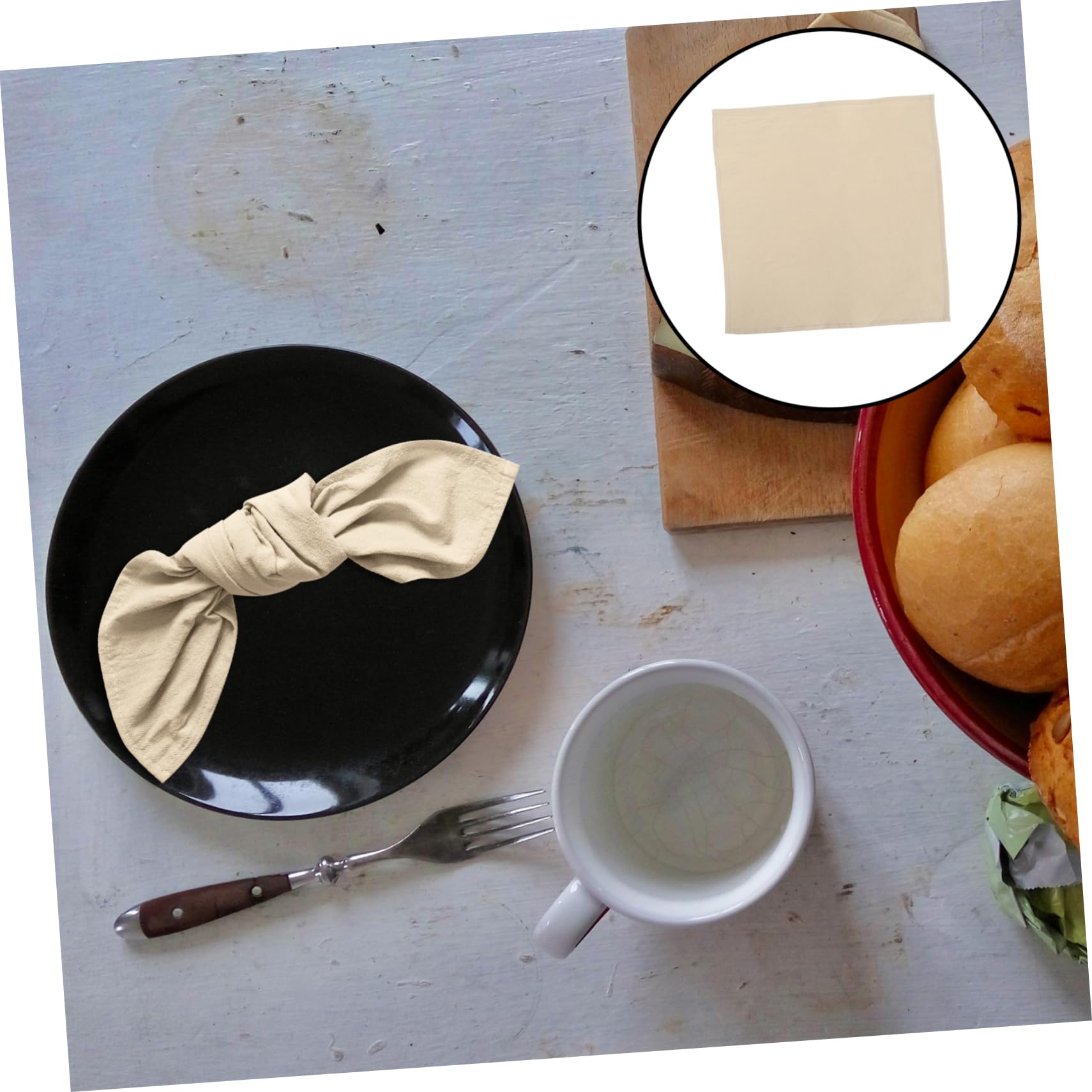 Stofftischservietten Beige 12 Stück aus Baumwolle 40cm Waschbar | Festliche Servietten, Erntedankfest, Servietten für Festessen und Teepartys, Elegant