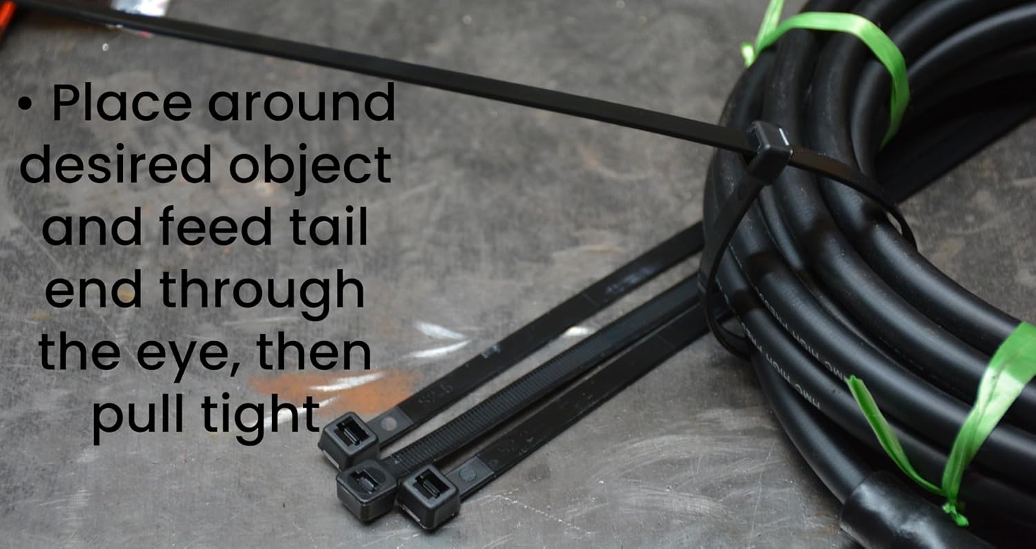 Pro Tie Extra Heavy Duty Cable Ties, Self-Locking Nylon Cable Wire Ties for Indoor and Outdoor Use | 17-Inch, 175 lbs. Tensile Strength, UV Black Nylon, 50-Pack (PN: B17EHD50)