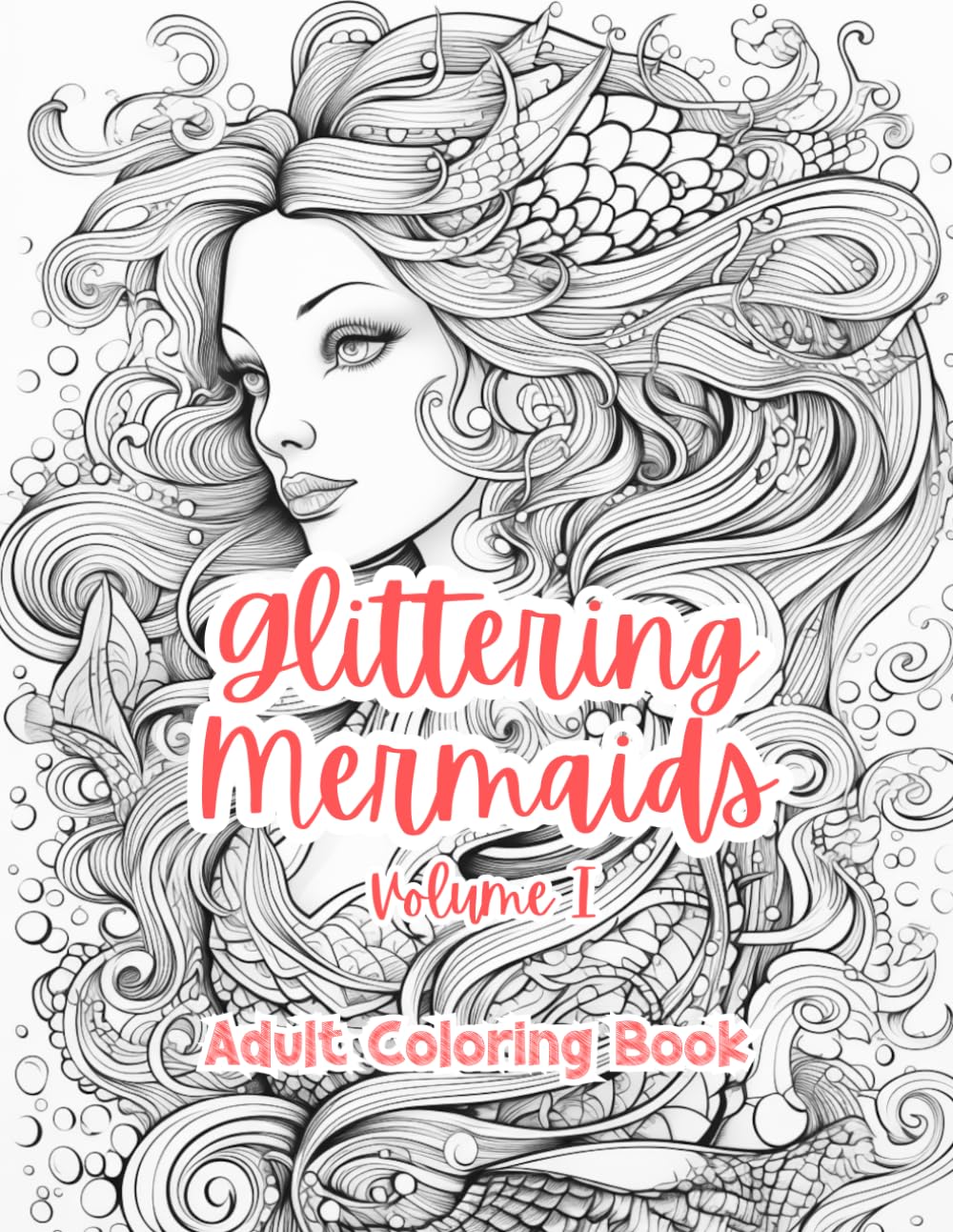 Glittering Mermaids Adult Coloring Book by TaylorStonelyArt: Volume I (Enchanted Realms: Adult Coloring Books by TaylorStonelyArt)