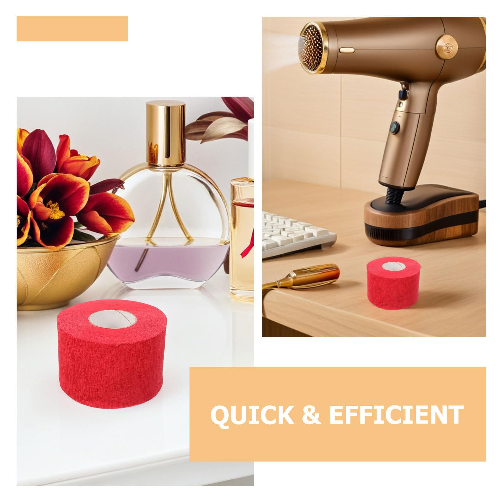 BETOOKY 10 Tiras Desechables de Papel para Cuello en Peluquería Color Rojo, Fácil de Rasgar Causar Molestias, Ideales para Barberías Profesionales y Cortes en Casa