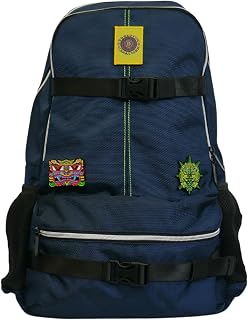 Skateboard Backpack with Skate Straps, 9 Compartments for Storage Including 1 Hidden Order-Sealed Pocket, Durable Water-Resistant Exterior & Padded Straps, Chris Dyer Skatepack (Blue)