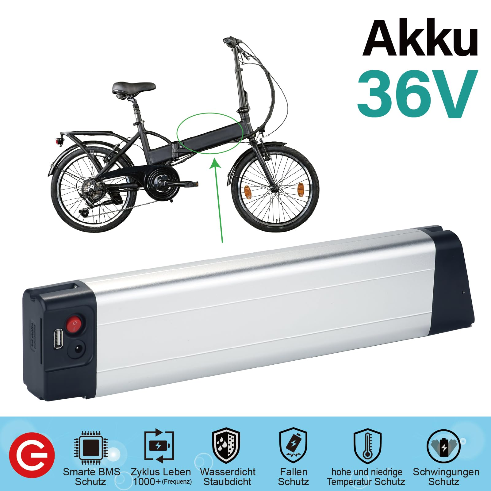 Zamiennik akumulatora Zundapp Z101 Ebike do składanego roweru elektrycznego z silnikiem 250W 350W składany rower elektryczny składany z ładowarką 36V 7Ah 9Ah 10,5Ah