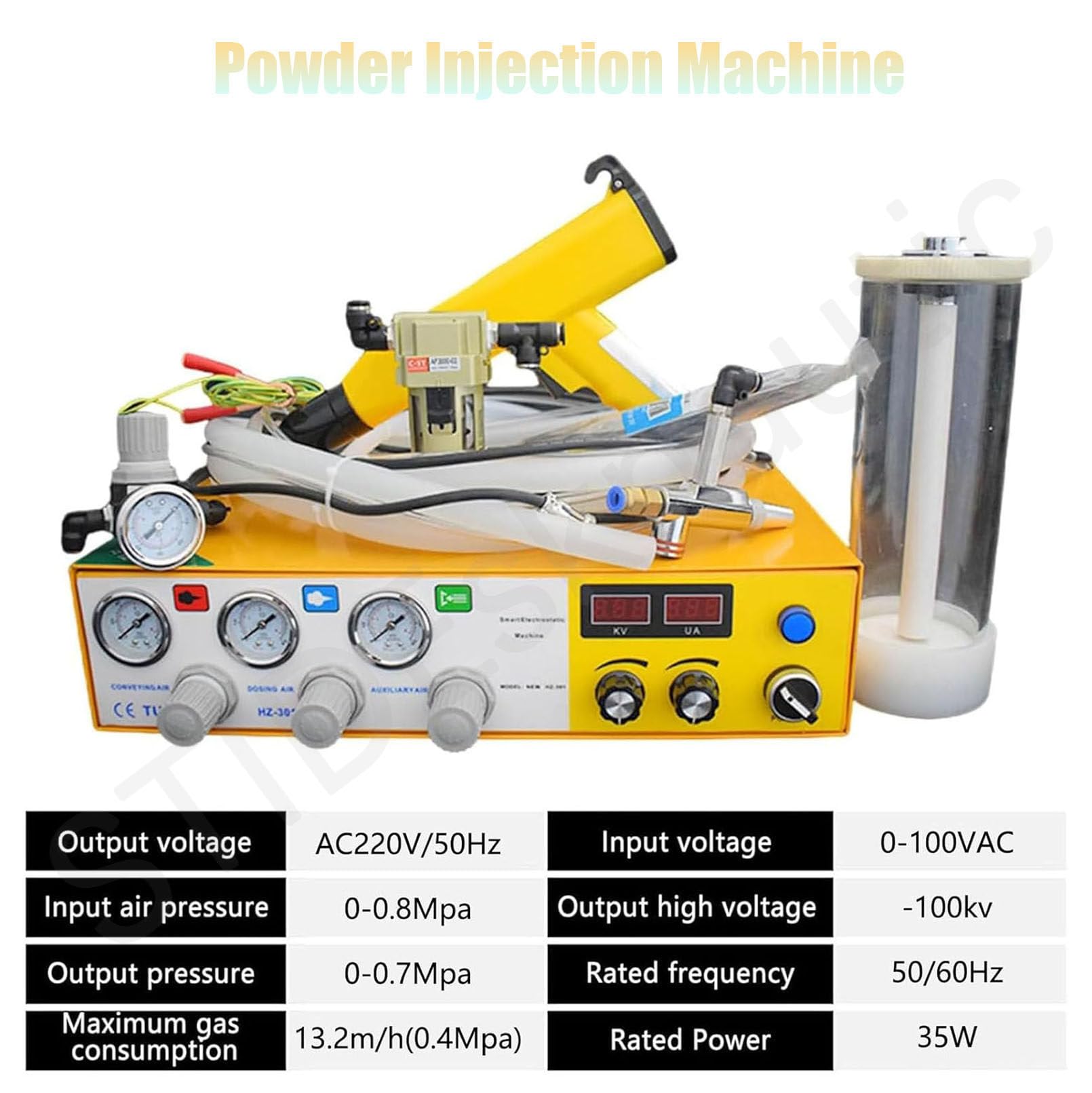 Máquina de Recubrimiento electrostático en Polvo de 1L, con Pistola pulverizadora,para la fabricación de automóviles, maquinaria y revestimientos de jardinería,35W