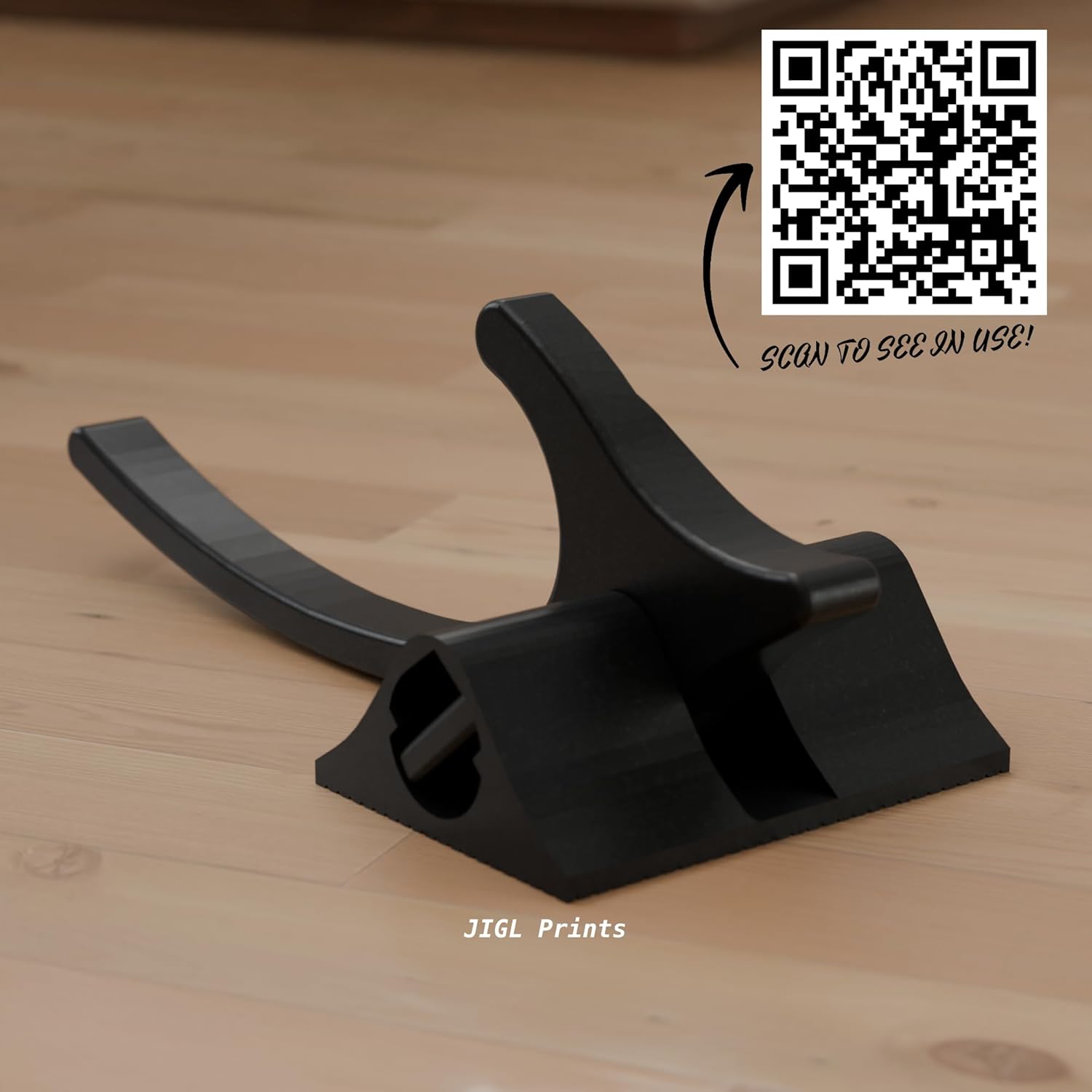 Image of the Hip Flexor & Psoas Release Tool V2 with a QR code and text 'SCAN TO SEE IN USE!' pointing to it.