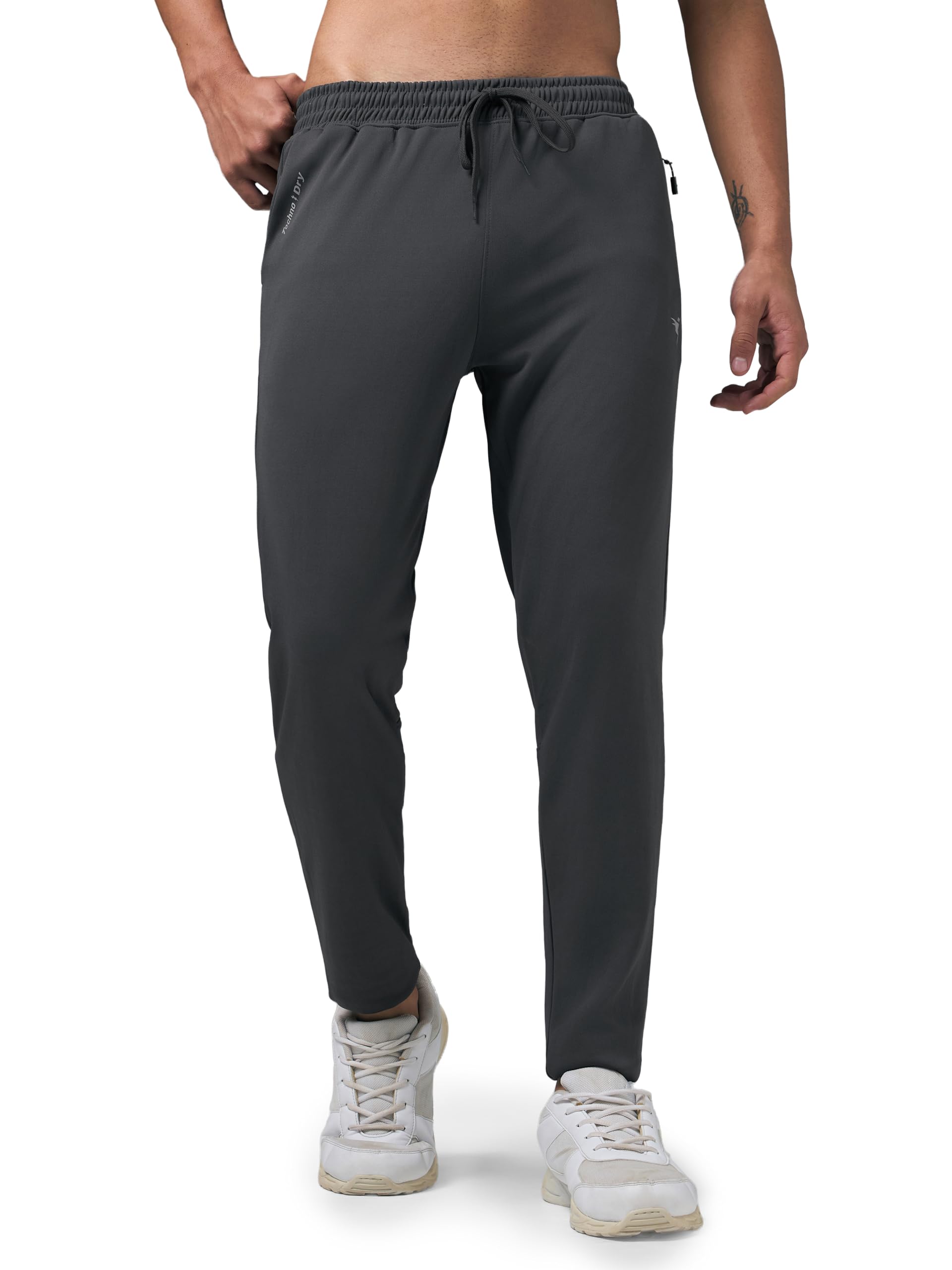 Men's Solid Slim Fit Stretchable Technodry Track Pant with UPF50+, Anti Microbial for Gym, Sports & Regular Use-image-14
