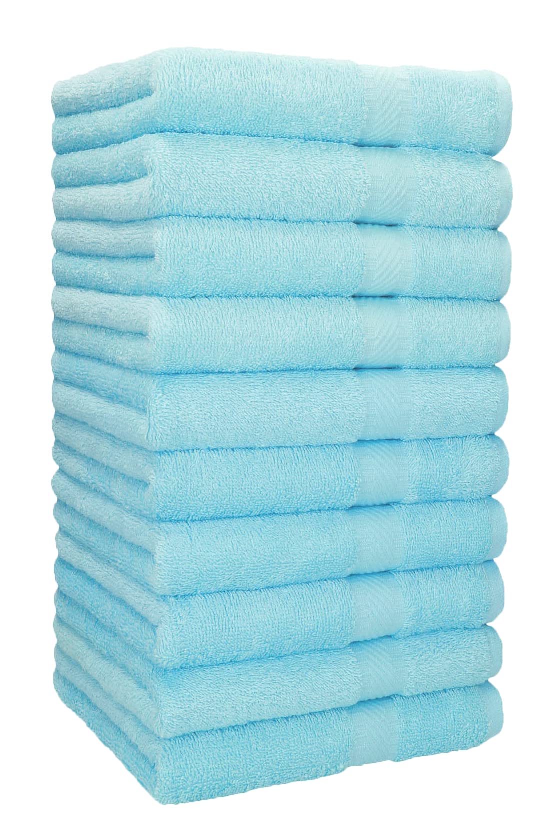 Betz Juego de 10 Toallas de Lavabo Palermo 100% Algodon 50x100 cm Color Turquesa