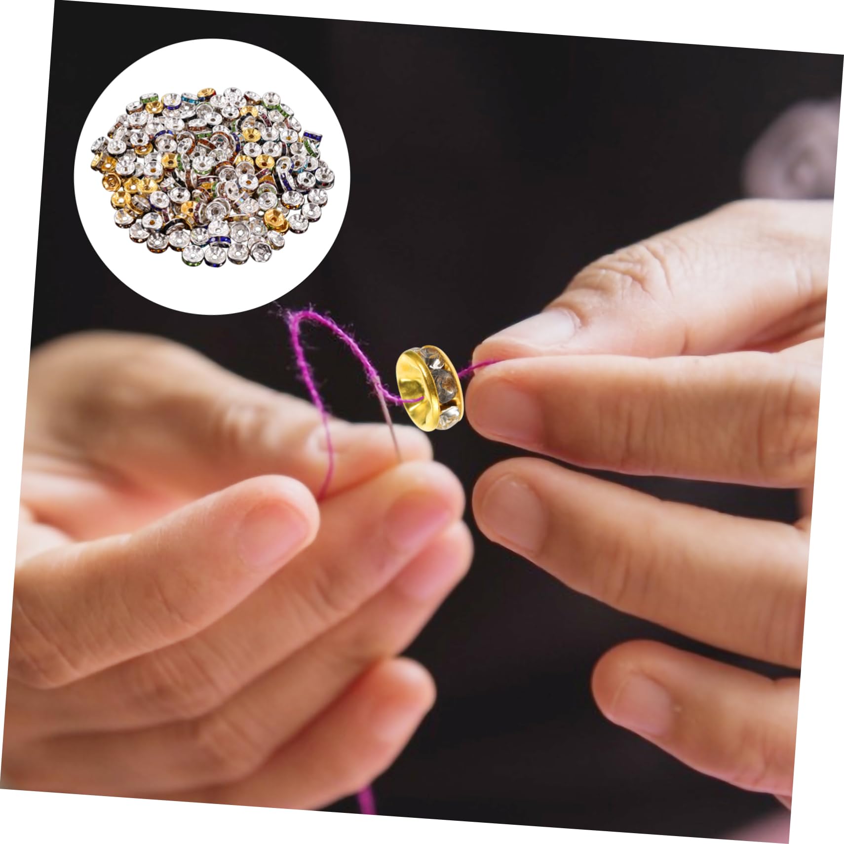 SHINEOFI 5 Series Cuentas Doradas Para Hacer Pulseras Cuentas Para Joyería Kit Para Hacer Joyas Coloridas Con Letras Para Pulseras Kit Para Collares Con Dijes 200 piezas*5
