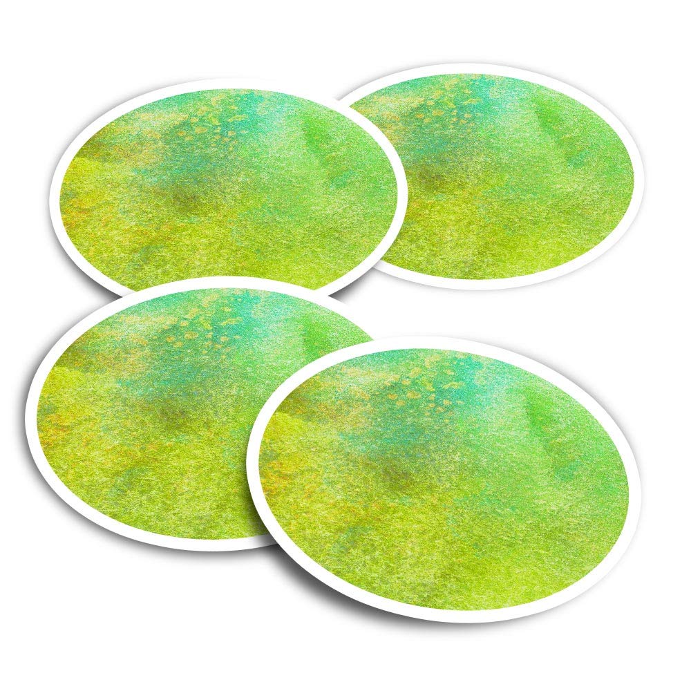 Vinyl Stickers (Set of 2) 10cm - Distressed Lime Green Art Fun Decals for Laptops,Tablets,Luggage,Scrap Booking,Fridges #3916