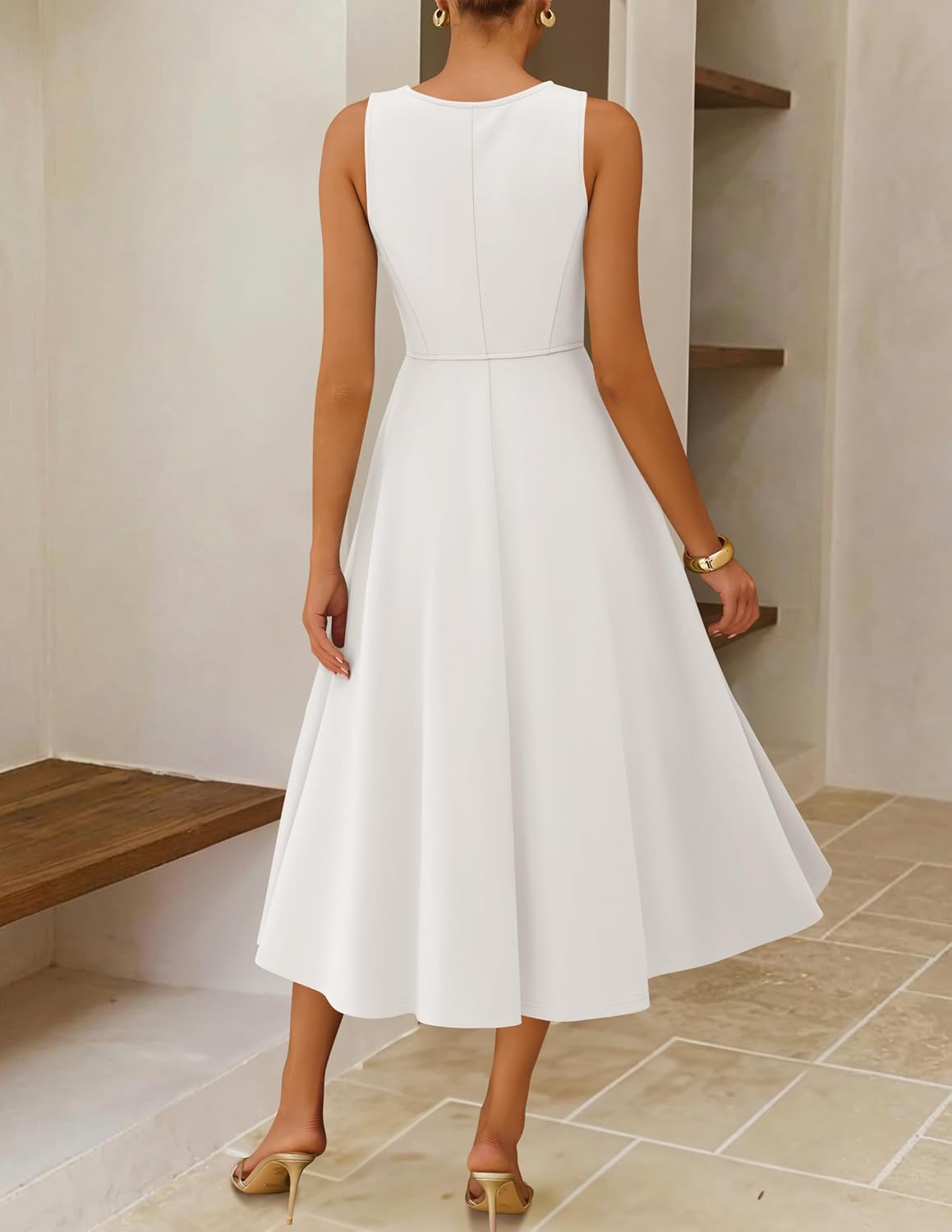 ZESICA Women's Summer Formal Midi Dresses 2026 Spring Sleeveless A Line Elegant Flowy Wedding Guest Cocktail Party Dress - Image 4