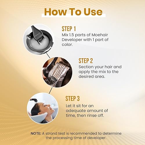 Miniatura 25 de MOEHAIR Desarrollador de color para el cabello 3% de peróxido de hidrógeno, revelador de crema de 10 volúmenes para teñir y decolorar el cabello