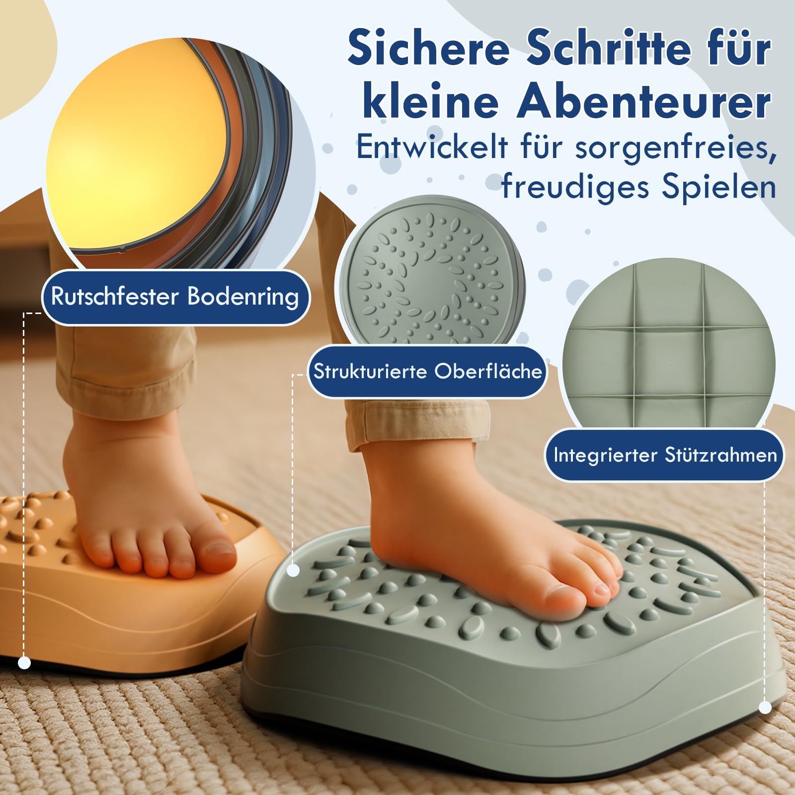 Lehoo Castle Balanciersteine für Kinder, Rutschfeste Stepping Stones, Balance Steine Set für Outdoor & Garten