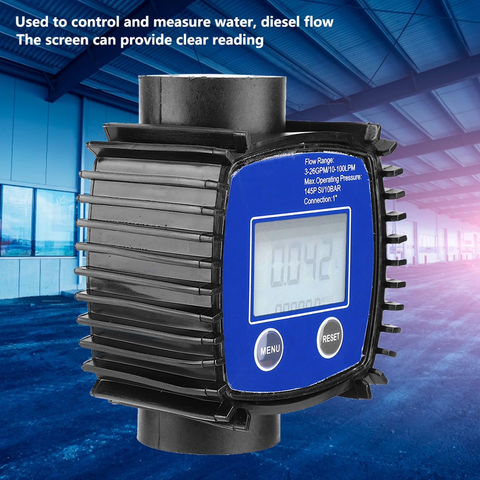 Débitmètre, débitmètre de haute précision Jauge de débit d'eau de canalisation 1 "Débitmètre à Débitmètre numérique avec écran pour pour liquide chimique
