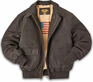 Landing Leathers Men Air Force A-2 Leather Flight Bomber Jacket (Also available in Big & Tall)